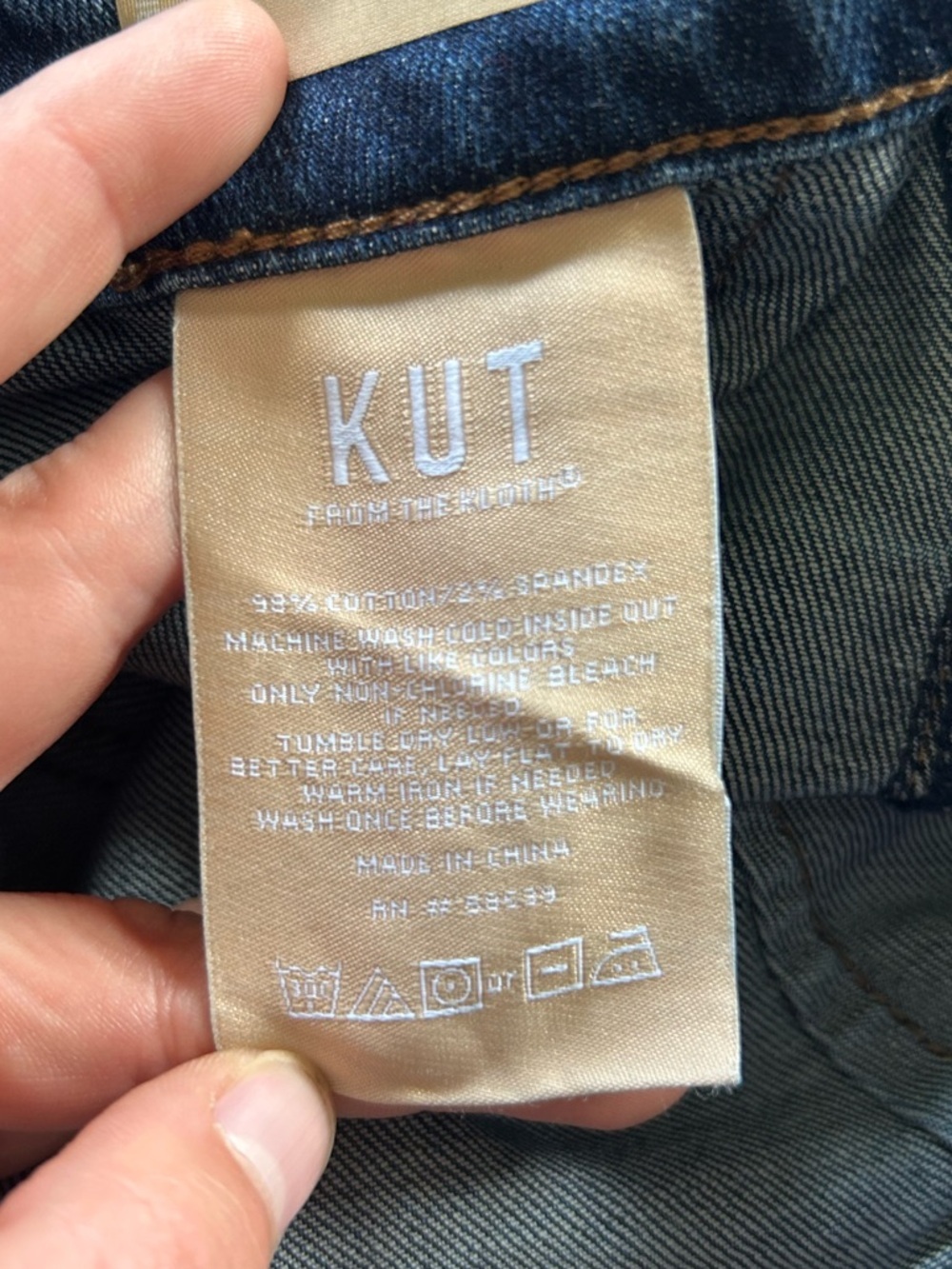 Kut From The Kloth Meg High Rise Wide Waistband Wide Leg Jeans Patch Pockets 20W - Picture 12 of 13